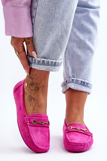 Klasiski zamšādas mokasīni Rozā krāsas Corinell 2