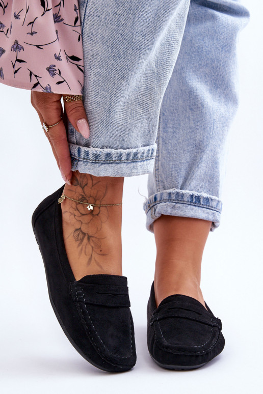 Eleganti zamšādas lauferi melnas krāsas Lenvie Eleganti zamšādas lauferi melnas krāsas Lenvie