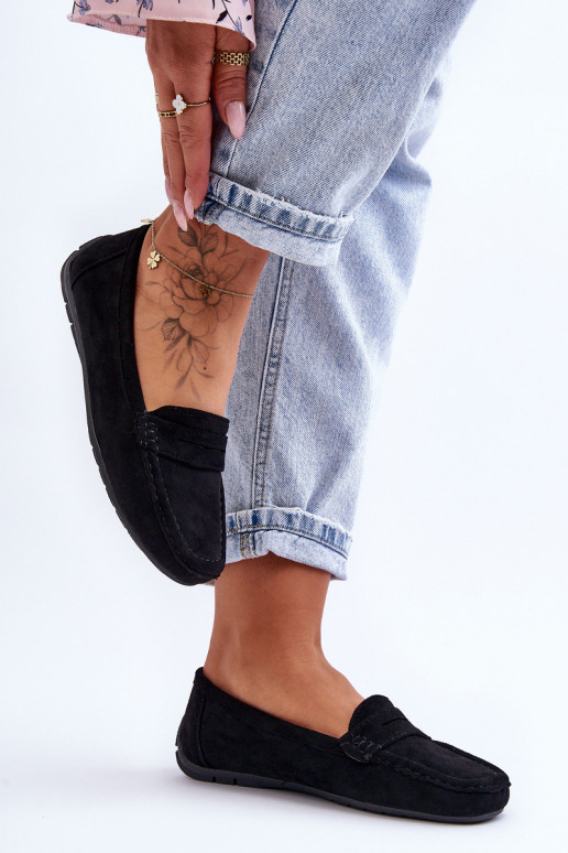 Eleganti zamšādas lauferi melnas krāsas Lenvie Eleganti zamšādas lauferi melnas krāsas Lenvie