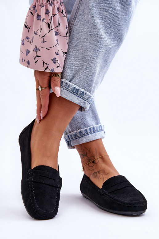 Eleganti zamšādas lauferi melnas krāsas Lenvie Eleganti zamšādas lauferi melnas krāsas Lenvie