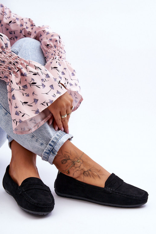 Eleganti zamšādas lauferi melnas krāsas Lenvie Eleganti zamšādas lauferi melnas krāsas Lenvie