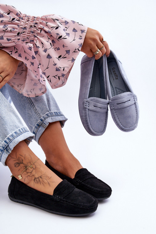 Eleganti zamšādas lauferi melnas krāsas Lenvie Eleganti zamšādas lauferi melnas krāsas Lenvie