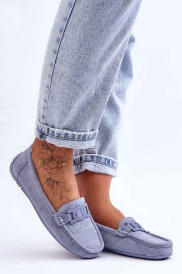 Stilīgasrnas Zamšādas mokasīni Zilas krāsas Rabell