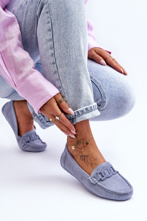 Stilīgasrnas Zamšādas mokasīni Zilas krāsas Rabell