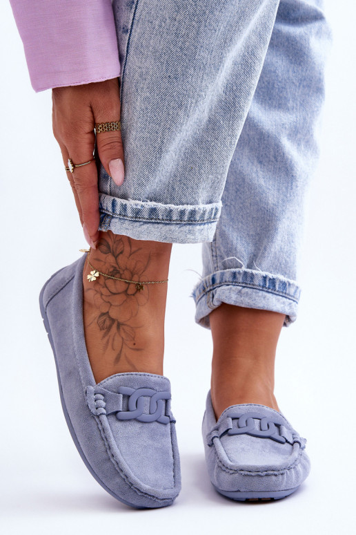 Stilīgasrnas Zamšādas mokasīni Zilas krāsas Rabell