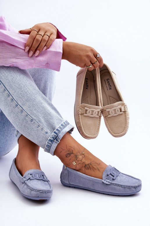 Stilīgasrnas Zamšādas mokasīni Zilas krāsas Rabell