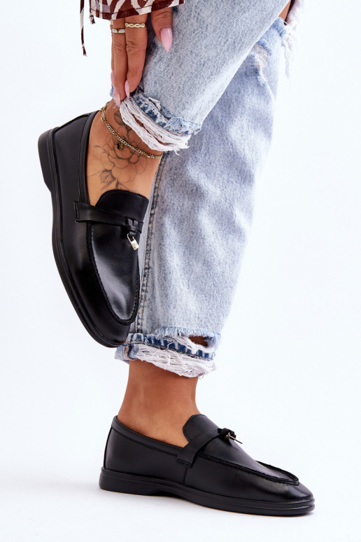 Klasiska modeļa sieviešu mokasīni melnas krāsas Cortez