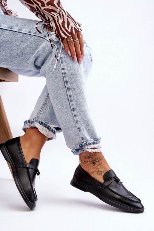 Klasiska modeļa sieviešu mokasīni melnas krāsas Cortez