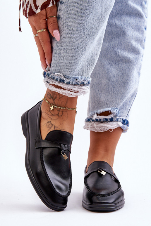 Klasiska modeļa sieviešu mokasīni melnas krāsas Cortez