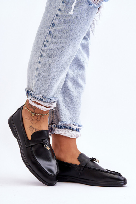 Klasiska modeļa sieviešu mokasīni melnas krāsas Cortez