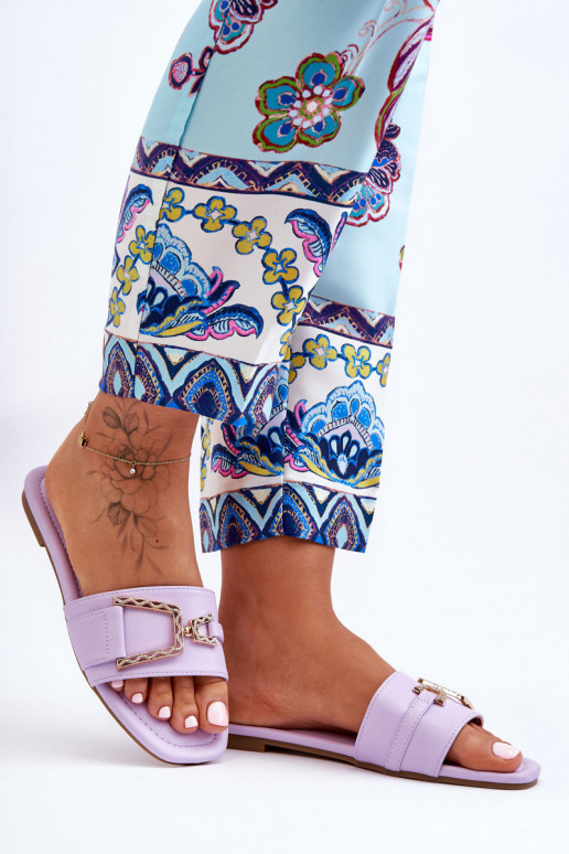 Klasiska modeļa Čības ar ornamentiem Violeta krāsa Impressive