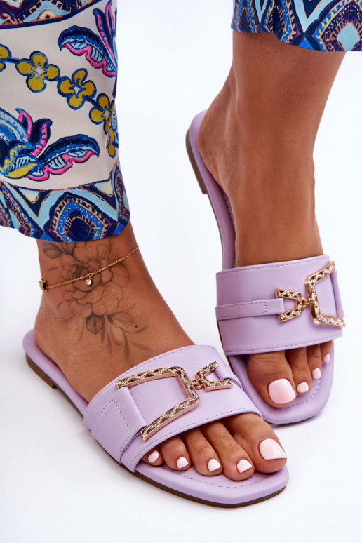 Klasiska modeļa Čības ar ornamentiem Violeta krāsa Impressive