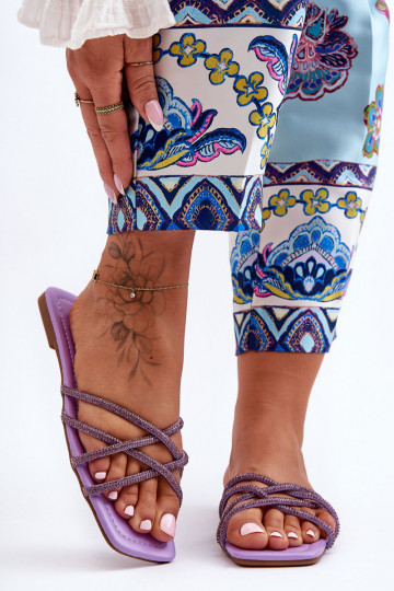 Čības ar siksniņām I  Violeta krāsa Leomi 2