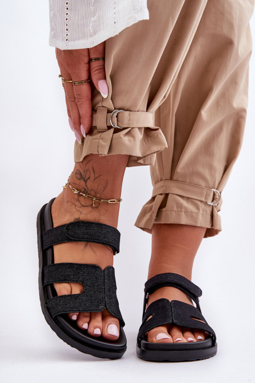 Auduma   Čības ar lipīgām aizdarēm melnas krāsas Jose Auduma   Čības ar lipīgām aizdarēm melnas krāsas Jose