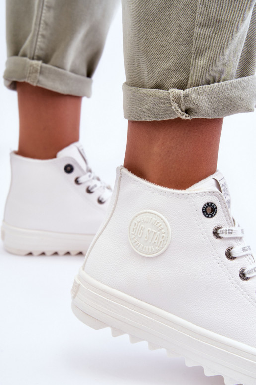 sieviešu puszābaki Big Star  siltināti baltas krāsas GG274108 sieviešu puszābaki Big Star  siltināti baltas krāsas GG274108