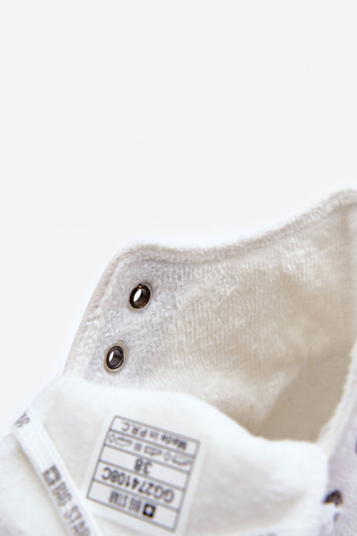 sieviešu puszābaki Big Star  siltināti baltas krāsas GG274108 sieviešu puszābaki Big Star  siltināti baltas krāsas GG274108