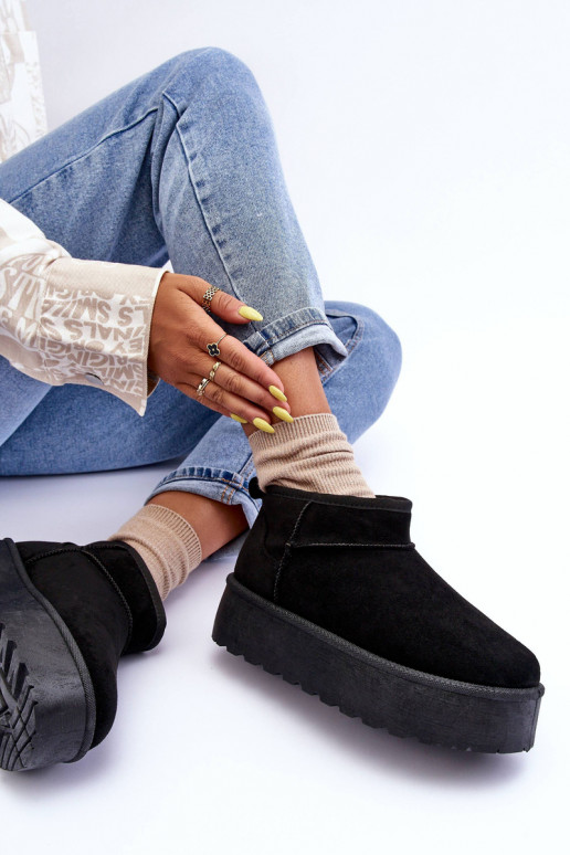 zamšādas sniega apavi ar platformu melnas krāsas Corcoran zamšādas sniega apavi ar platformu melnas krāsas Corcoran