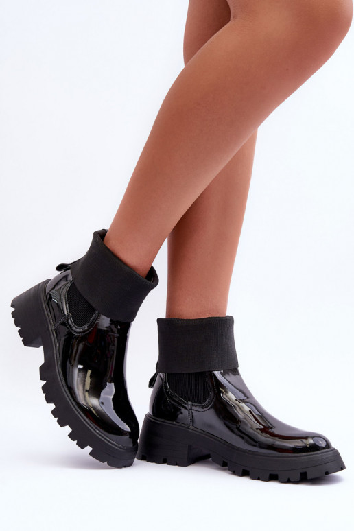 stilīgi puszābaki Laque   melnas krāsas Pavo