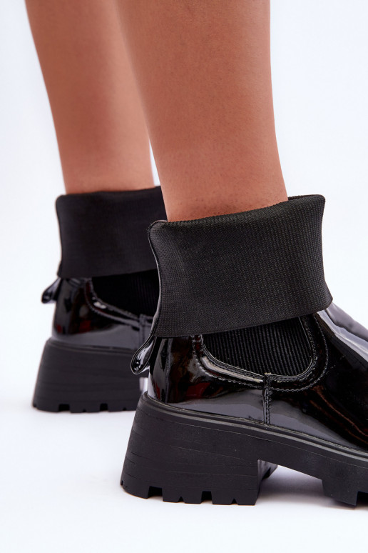 stilīgi puszābaki Laque   melnas krāsas Pavo