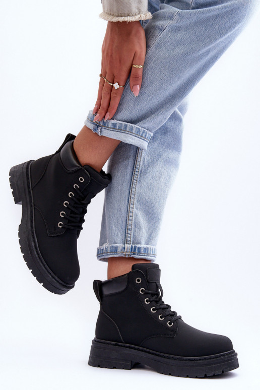 apavi Sieviešu puszābaki siltināti melnas krāsas Corbin