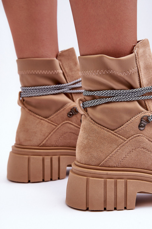 Zamšādas kurpes šņorējami smilšu krāsas Acorn