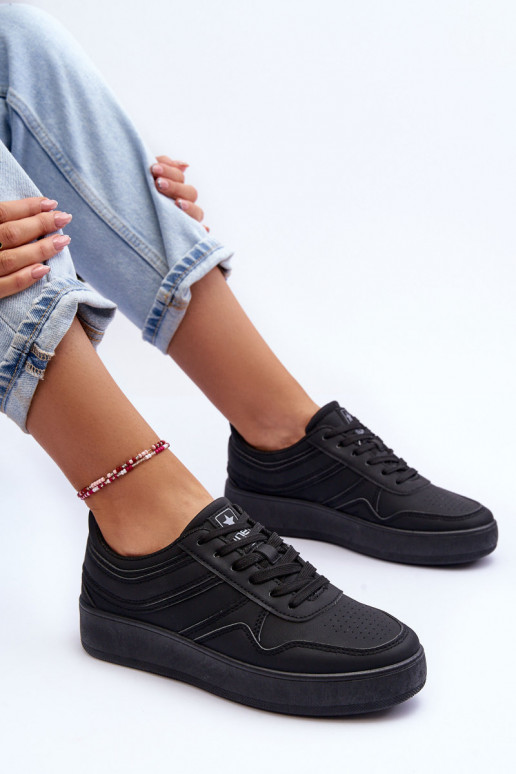 sporta apavi   ar platformu melnas krāsas Pudina