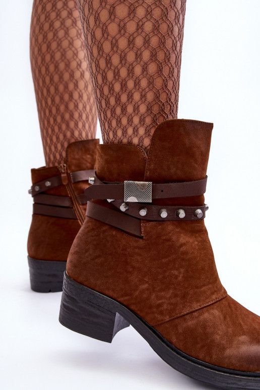 siltināti Sieviešu puszābaki ar papēdi brūnas krāsas Effie siltināti Sieviešu puszābaki ar papēdi brūnas krāsas Effie