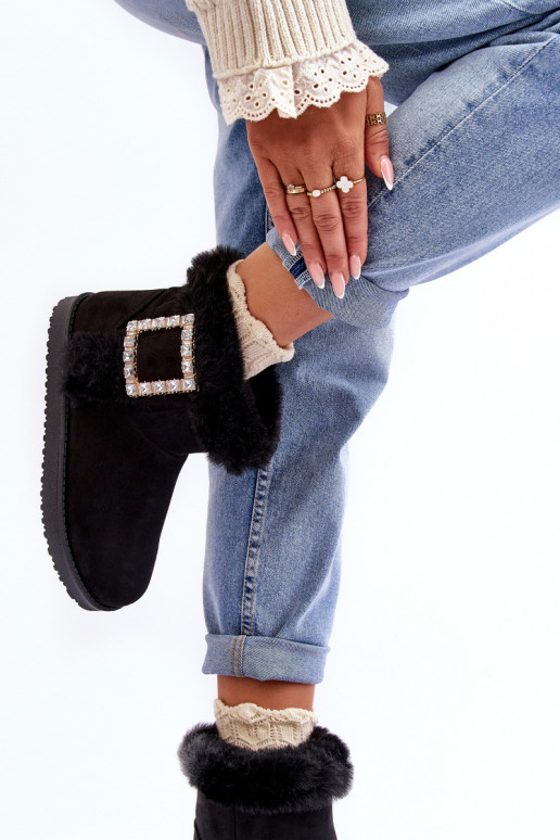 sniega apavi siltināti ar sprādzēm melnas krāsas Dulca sniega apavi siltināti ar sprādzēm melnas krāsas Dulca