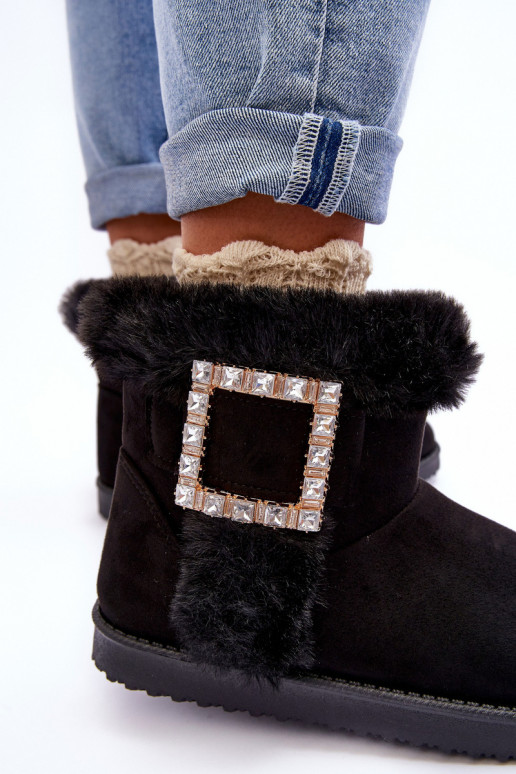 sniega apavi siltināti ar sprādzēm melnas krāsas Dulca sniega apavi siltināti ar sprādzēm melnas krāsas Dulca