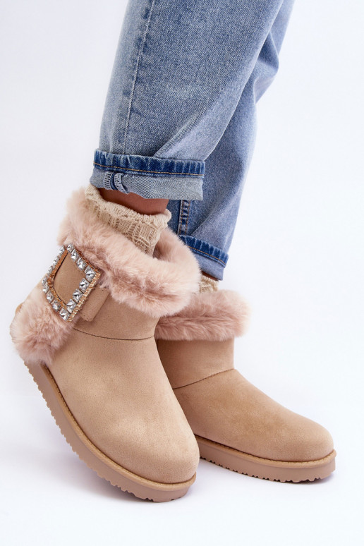 sniega apavi siltināti ar sprādzēm smilšu krāsas Dulca sniega apavi siltināti ar sprādzēm smilšu krāsas Dulca