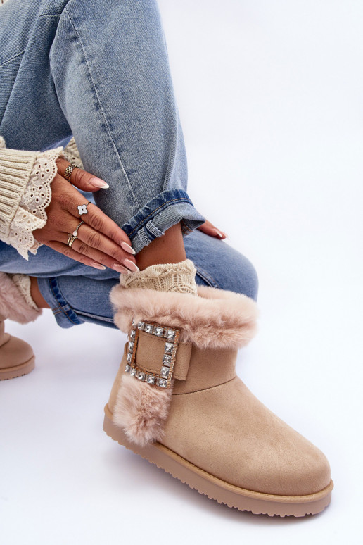 sniega apavi siltināti ar sprādzēm smilšu krāsas Dulca sniega apavi siltināti ar sprādzēm smilšu krāsas Dulca