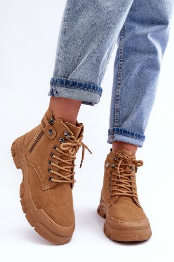 siltināti zamšādas Sieviešu puszābaki brūnas krāsas Jailina 2