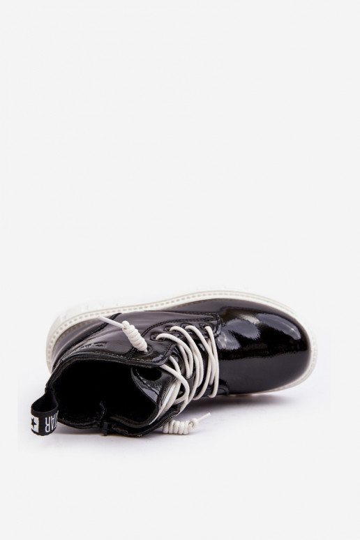 siltināti Laque Sieviešu puszābaki Bērnu apavi Big Star MM374147 melnas krāsas