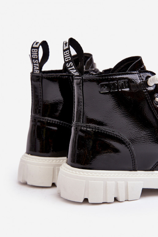 siltināti Laque Sieviešu puszābaki Bērnu apavi Big Star MM374147 melnas krāsas