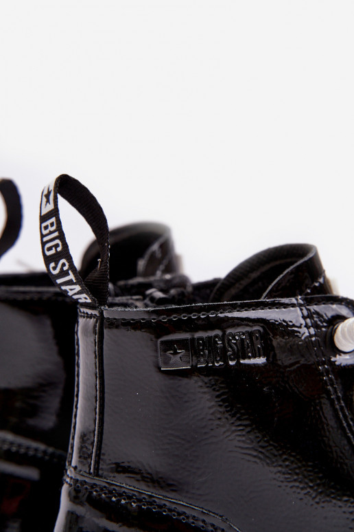 siltināti Laque Sieviešu puszābaki Bērnu apavi Big Star MM374147 melnas krāsas