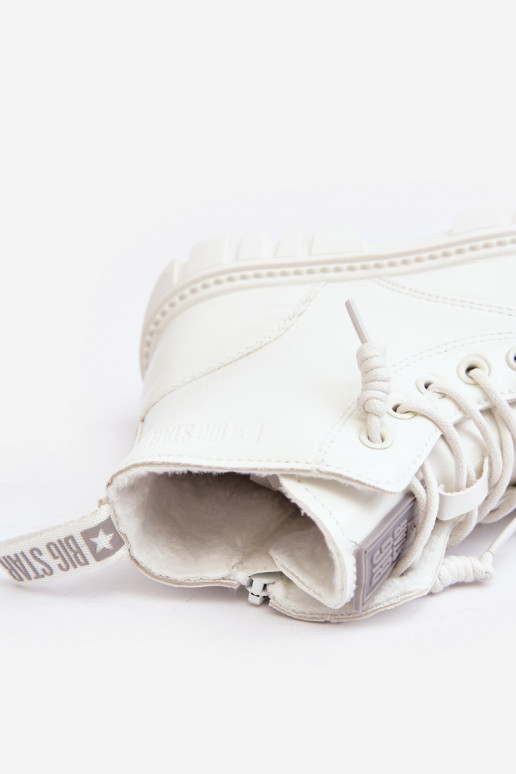 siltināti Laque Sieviešu puszābaki Bērnu apavi Big Star MM374142 baltas krāsas