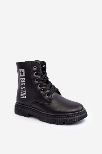 Sieviešu puszābaki Bērnu apavi siltināti Big Star MM374152 melnas krāsas