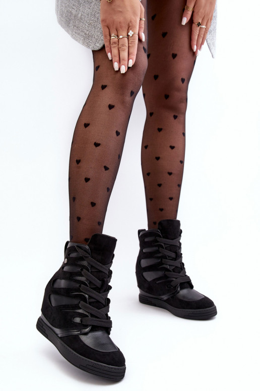 Sieviešu puszābaki  šņorējami melnas krāsas Amria Sieviešu puszābaki  šņorējami melnas krāsas Amria