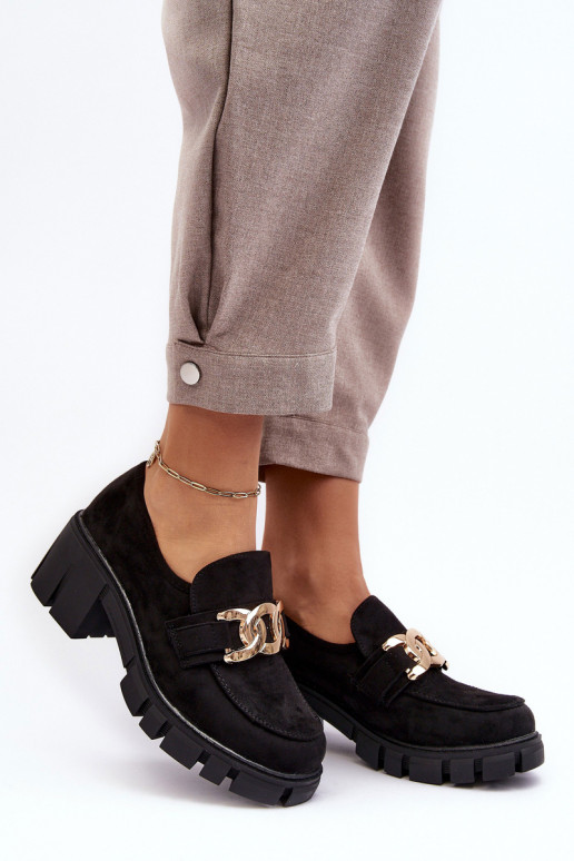 zamšādas apavi   ar ornamentiem melnas krāsas Rullenes