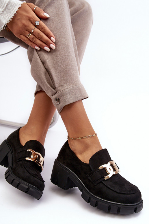 zamšādas apavi   ar ornamentiem melnas krāsas Rullenes