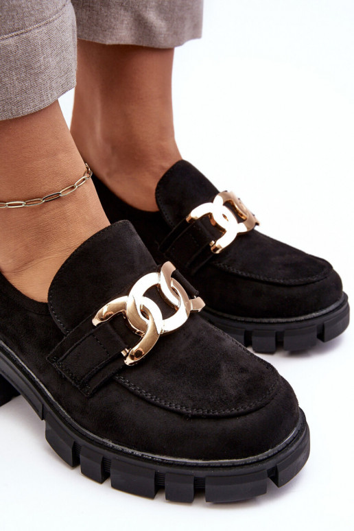 zamšādas apavi   ar ornamentiem melnas krāsas Rullenes