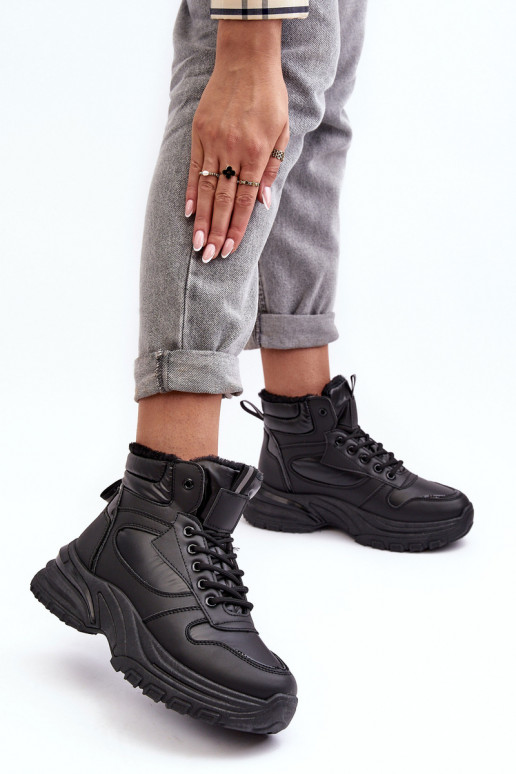 siltināti sporta apavi   šņorējami melnas krāsas Dejana