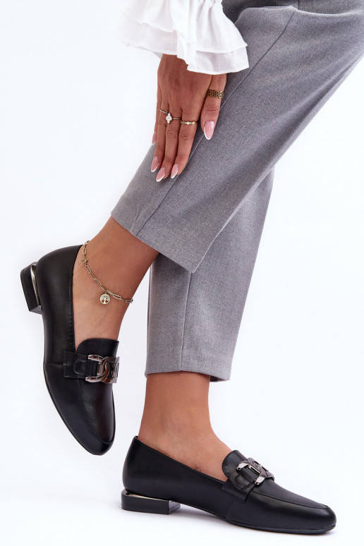 sieviešu mokasīni ar ornamentiem melnas krāsas Camilena sieviešu mokasīni ar ornamentiem melnas krāsas Camilena