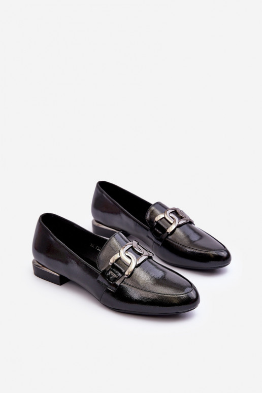 sieviešu mokasīni Laque ar ornamentiem melnas krāsas Camilena