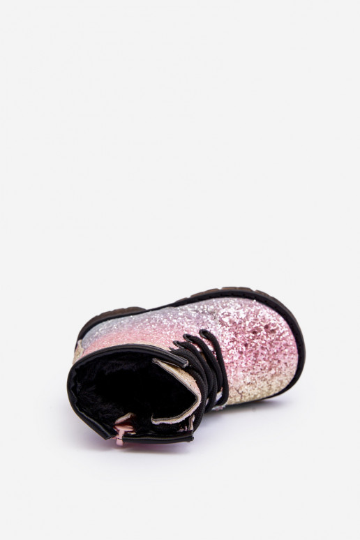 Bērnu apavi Spīdīgi Sieviešu puszābaki siltināti ar rāvējslēdzējiem Dažādu krāsu Saussa