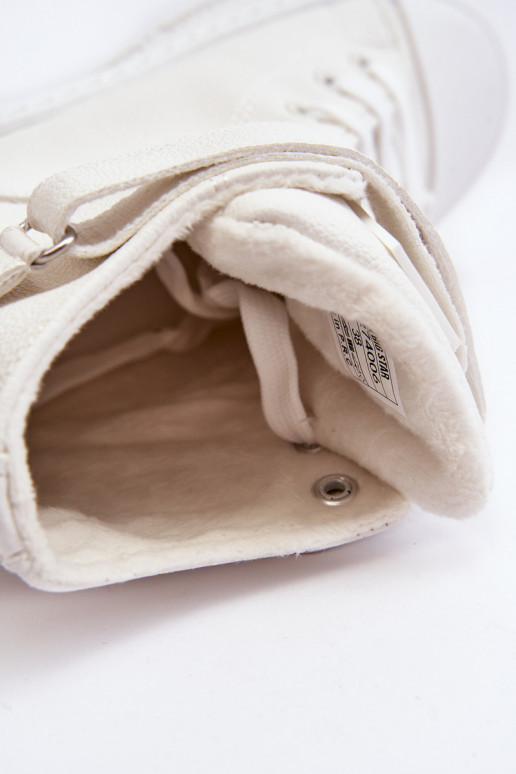 sieviešu puszābaki siltināti ar platformu Big Star baltas krāsas MM274006