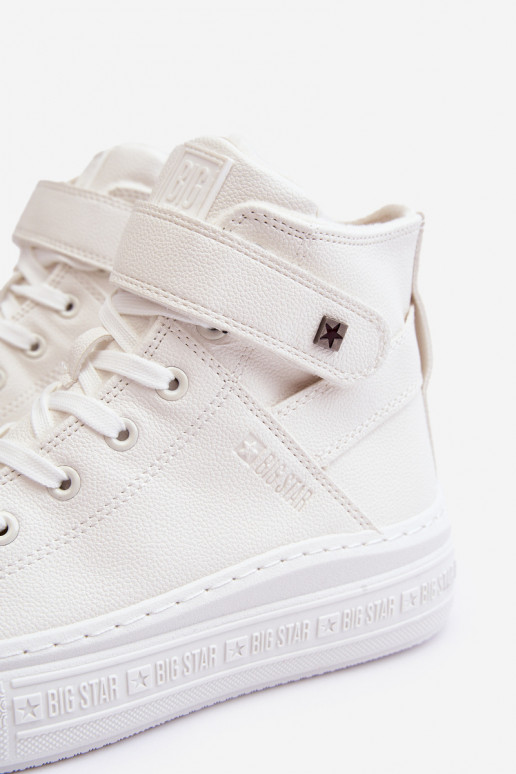 sieviešu puszābaki siltināti ar platformu Big Star baltas krāsas MM274006