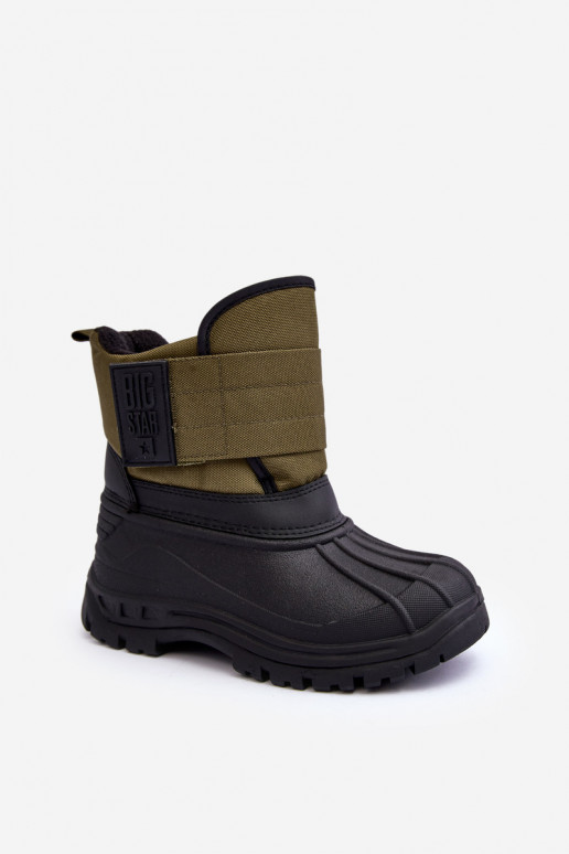 Sniega apavi ar lipīgām aizdarēm siltināti Haki krāsas Big Star MM374123