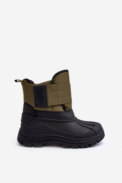 Sniega apavi ar lipīgām aizdarēm siltināti Haki krāsas Big Star MM374123