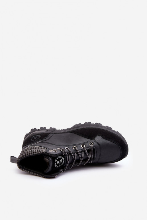 pārgājienu zābaki apavi šņorējami melnas krāsas Salomene pārgājienu zābaki apavi šņorējami melnas krāsas Salomene